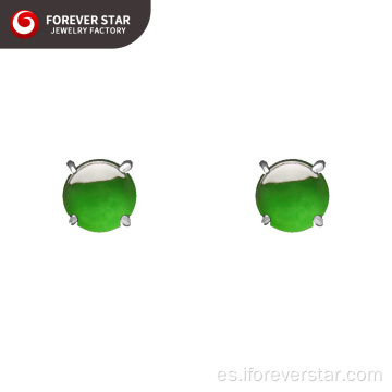 Pendientes de pernos Jadeite en forma de C